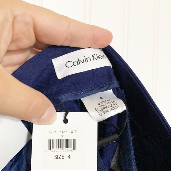 Calvin Klein Body Fit Navy Blue Career Pants - Picture 4 of 4